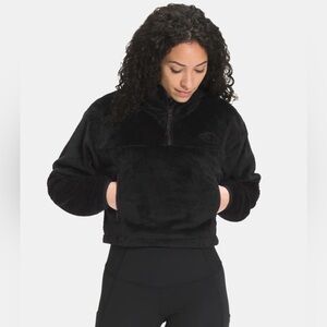 The North Face Black Osito Quarter Zip Cropped Hoodie Size Large